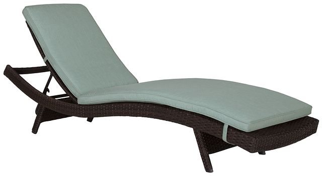 Grate Teal Cushioned Chaise