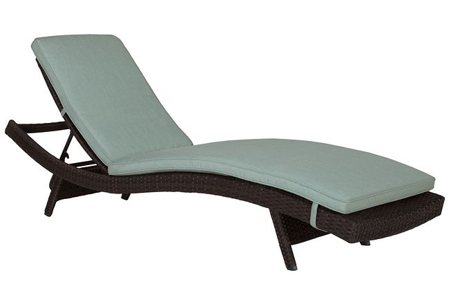Grate Teal Cushioned Chaise