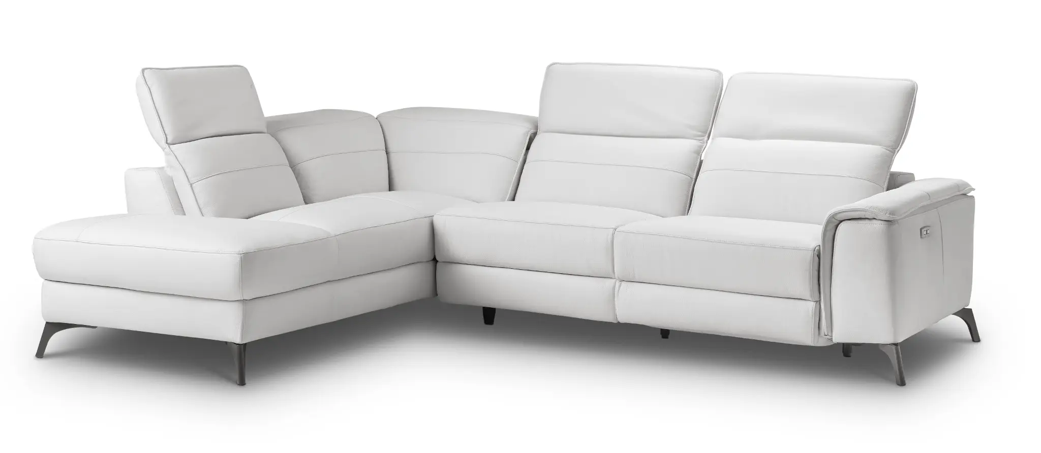 Pearson White Leather Left Bumper Power Reclining Sectional Pearson White Leather Left Bumper Power Reclining Sectional