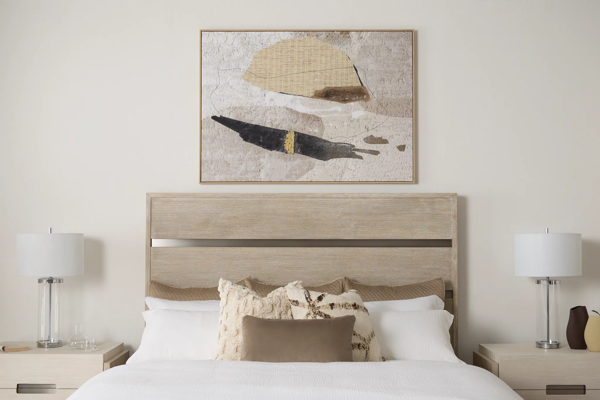 Miramar Light Tone Panel Bed