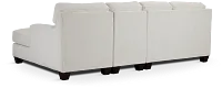 Andie White Fabric Small Right Chaise Sectional