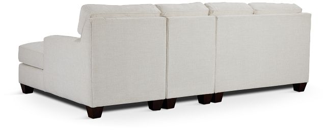 Andie White Fabric Small Right Chaise Sectional