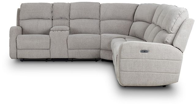 Piper Gray Fabric Large Dual Power Reclining Sect W/left Console (3)