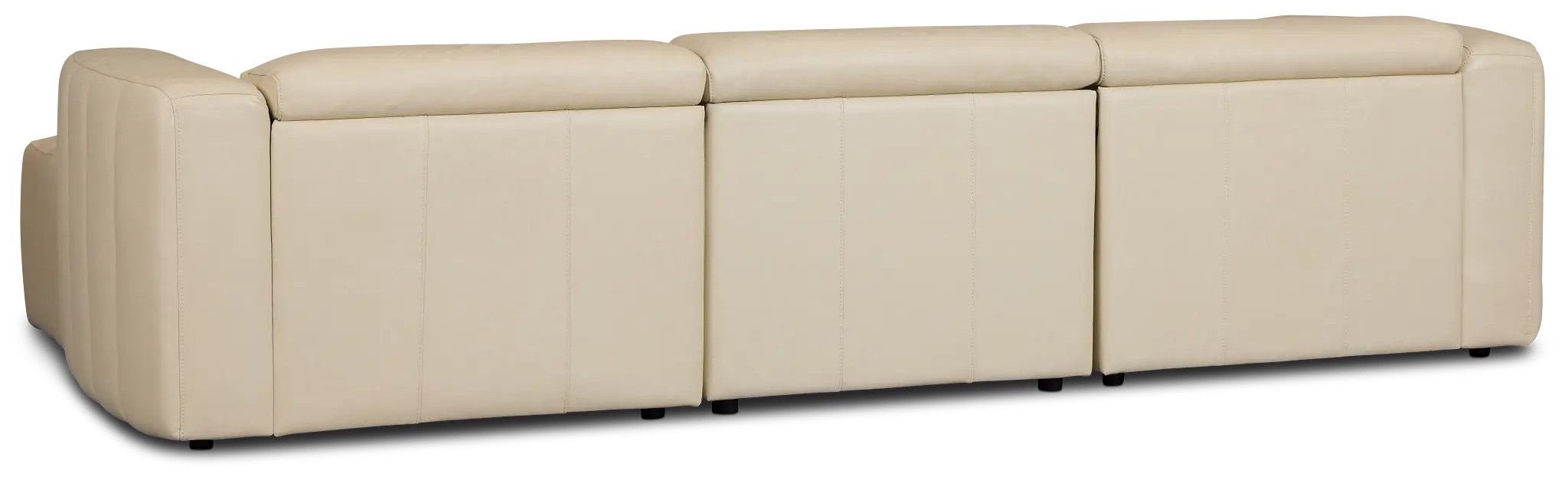 Jace Ivory Lthr/vinyl Right Chaise Power Reclining Sectional Jace Ivory Lthr/vinyl Right Chaise Power Reclining Sectional