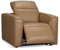 Ryland Brown Lthr/vinyl Power Recliner With Power Headrest