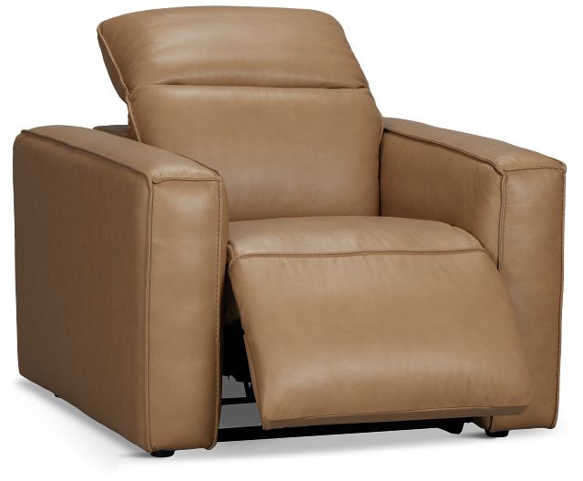 Ryland Brown Lthr/vinyl Power Recliner With Power Headrest