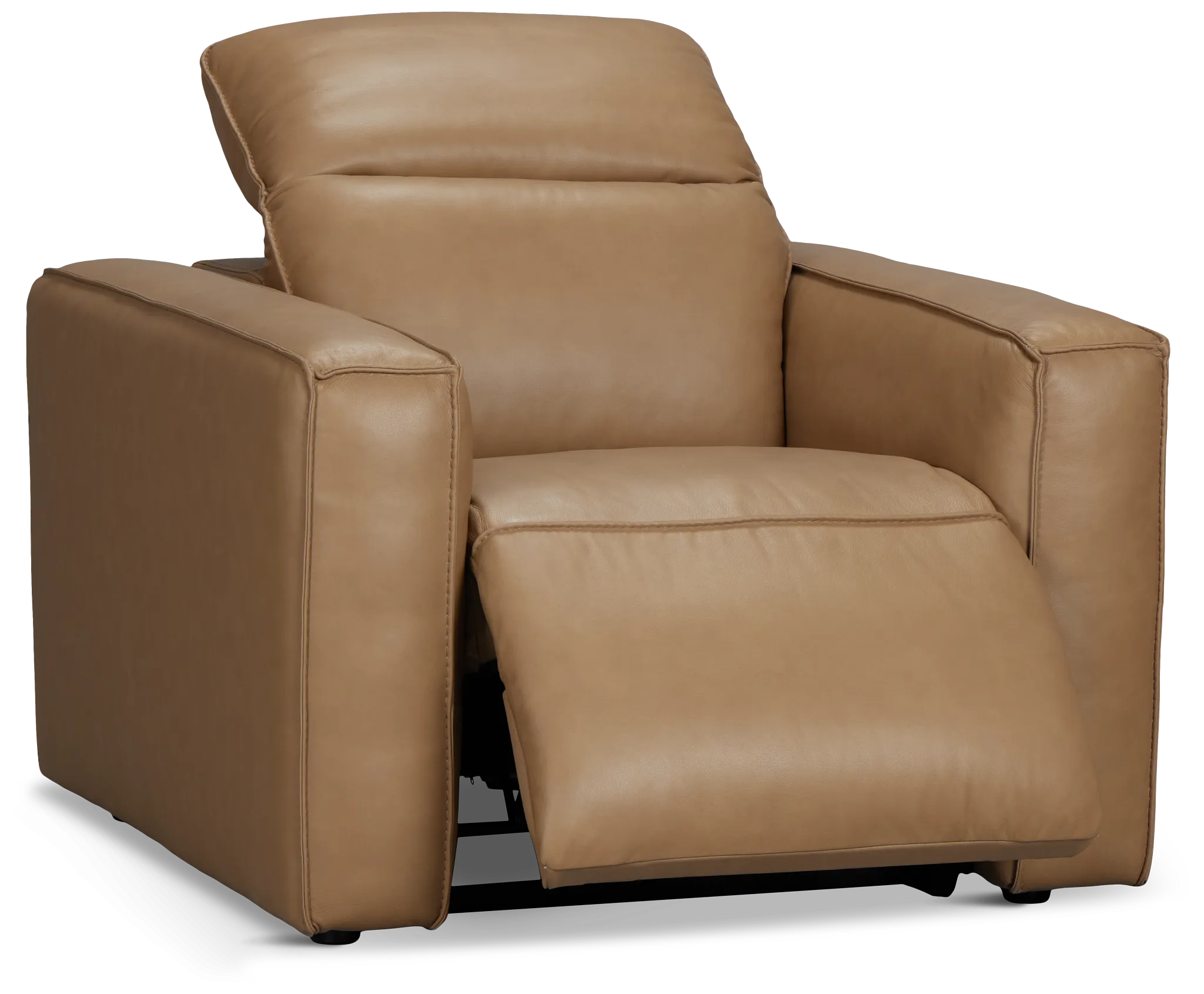 Ryland Brown Lthr/vinyl Power Recliner With Power Headrest