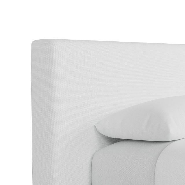 Grayton Suave White 44" Upholstered Platform Bed