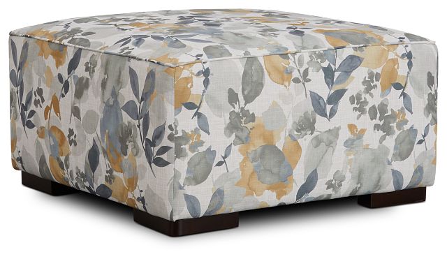 Wellstone Gray Fabric Cocktail Ottoman