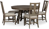 Heron Cove Light Tone Round Table, 3 Chairs & Bench