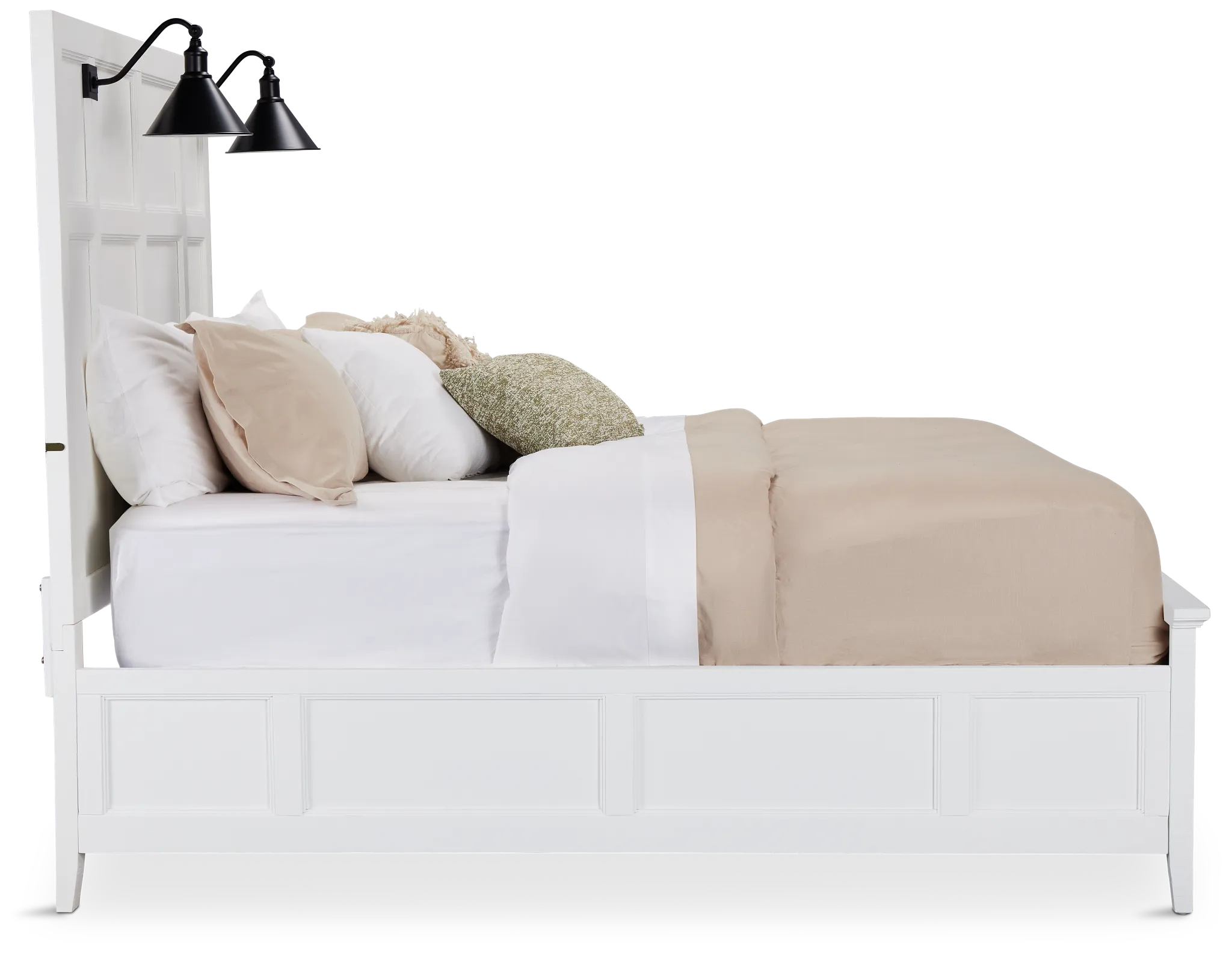 Heron Cove White Panel Bed With Lights