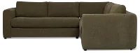 Alma Dark Green Fabric Small 2-arm Wedge Sectional