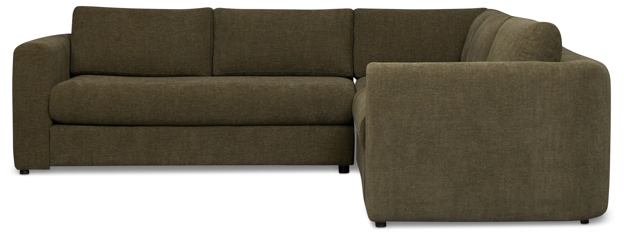 Alma Dark Green Fabric Small 2-arm Wedge Sectional