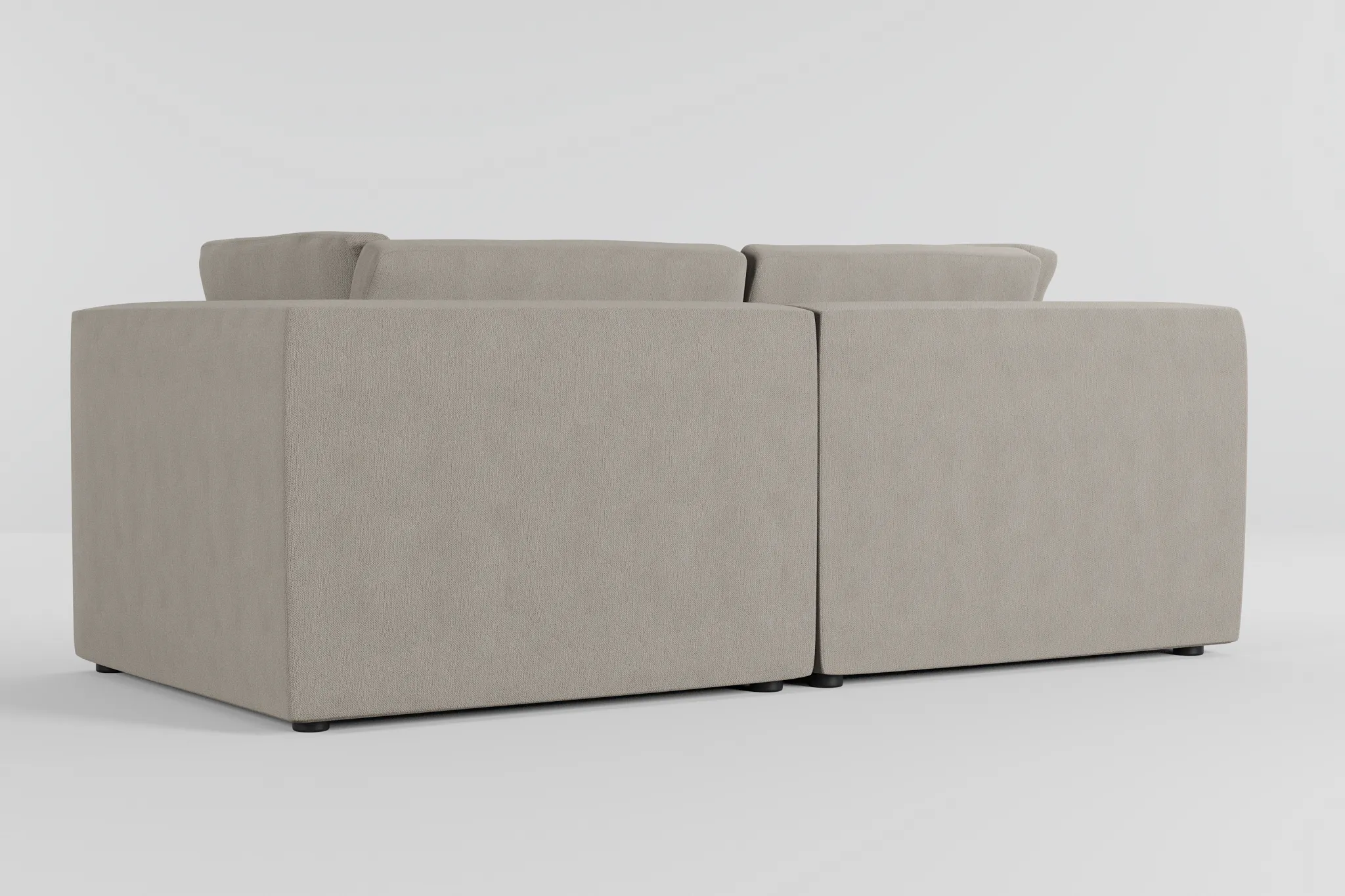 Destin Revenue Gray Fabric 2-piece Modular Sofa