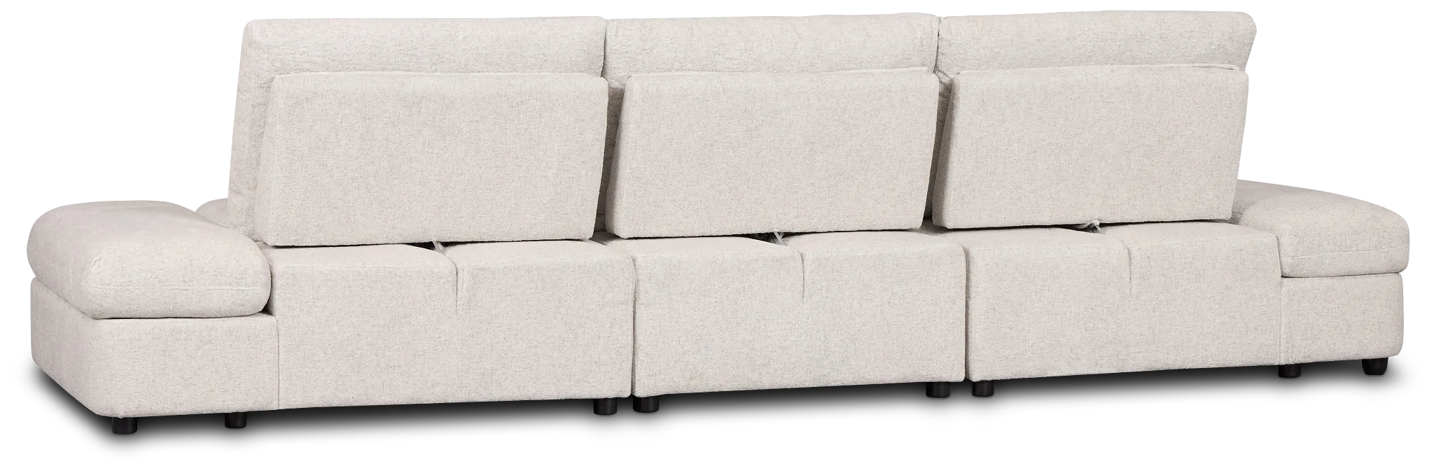 Mila Light Beige Fabric 3-piece Modular Power Sofa