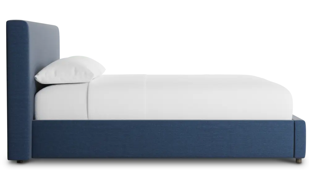Grayton Peyton Dark Blue 44" Upholstered Platform Bed Grayton Peyton Dark Blue 44" Upholstered Platform Bed
