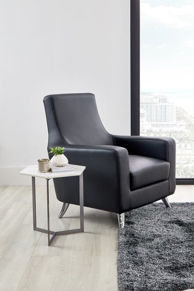 Marquez Black Micro Accent Chair