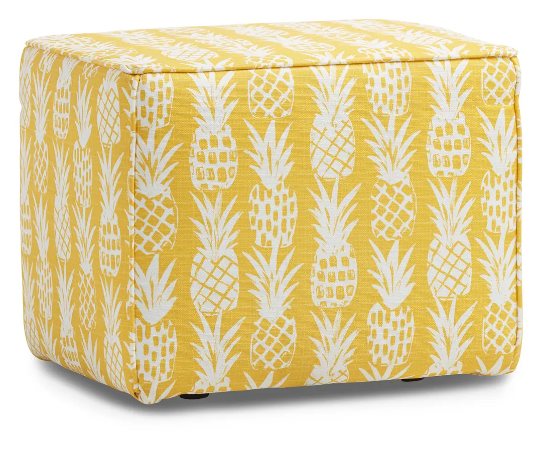 Pineapple Yellow Fabric Indoor/outdoor Accent Ottoman Pineapple Yellow Fabric Indoor/outdoor Accent Ottoman