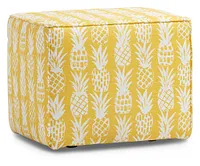 Pineapple Yellow Fabric Indoor/outdoor Accent Ottoman