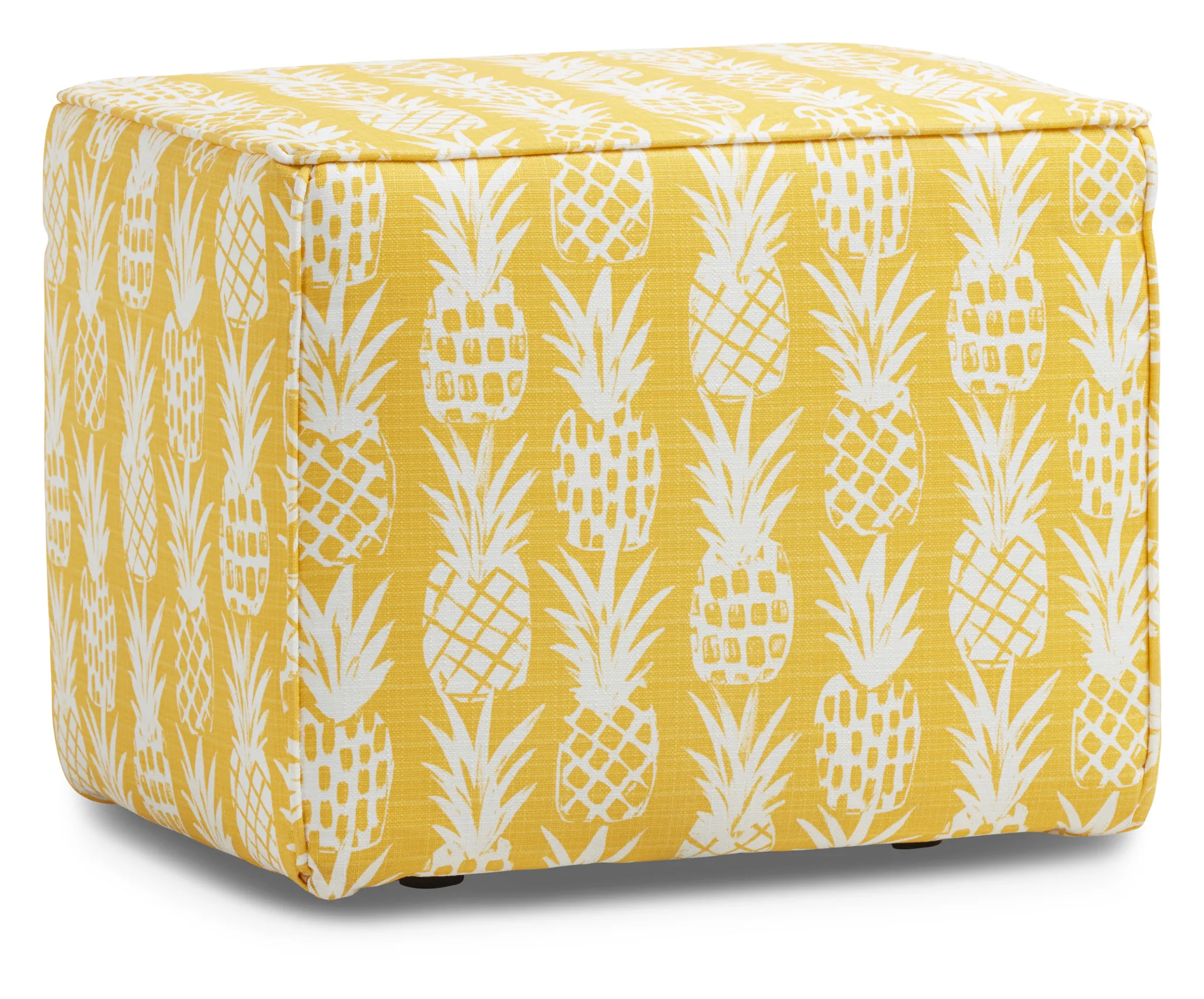Pineapple Yellow Fabric Indoor/outdoor Accent Ottoman