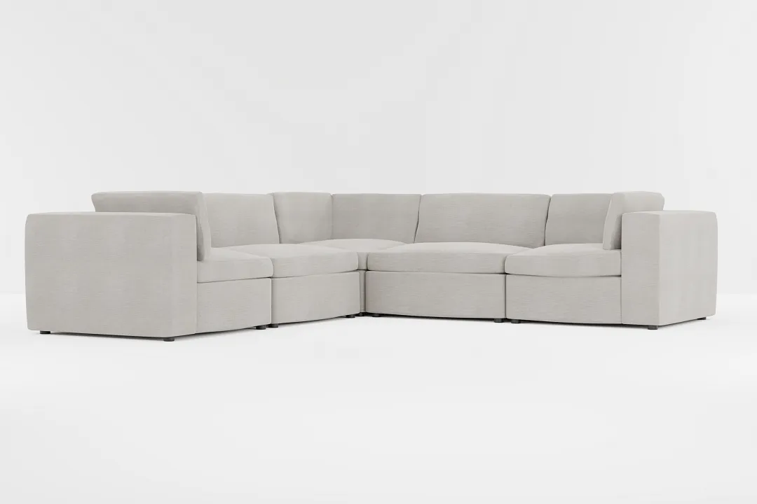 Destin Maguire Pewter Fabric 5-piece Modular Sectional