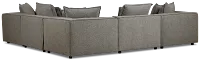 Tatum Gray Fabric 5-piece Modular Sectional