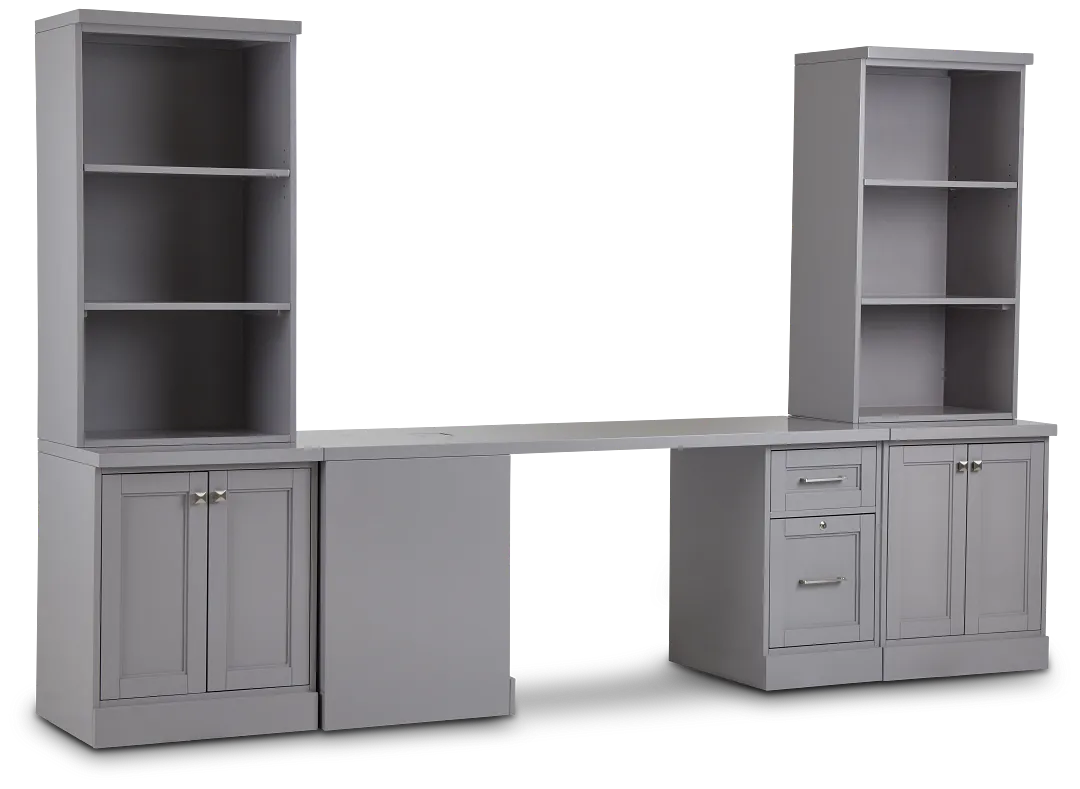 Newport Gray Small Peninsula Door Wall Desk
