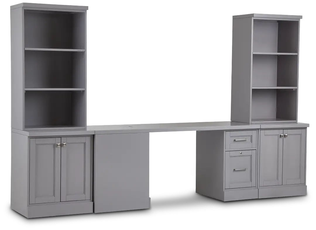 Newport Gray Small Peninsula Door Wall Desk Newport Gray Small Peninsula Door Wall Desk