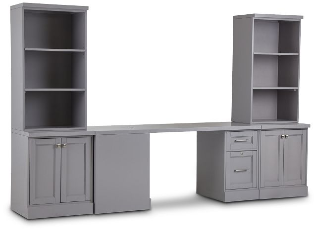 Newport Gray Small Peninsula Door Wall Desk