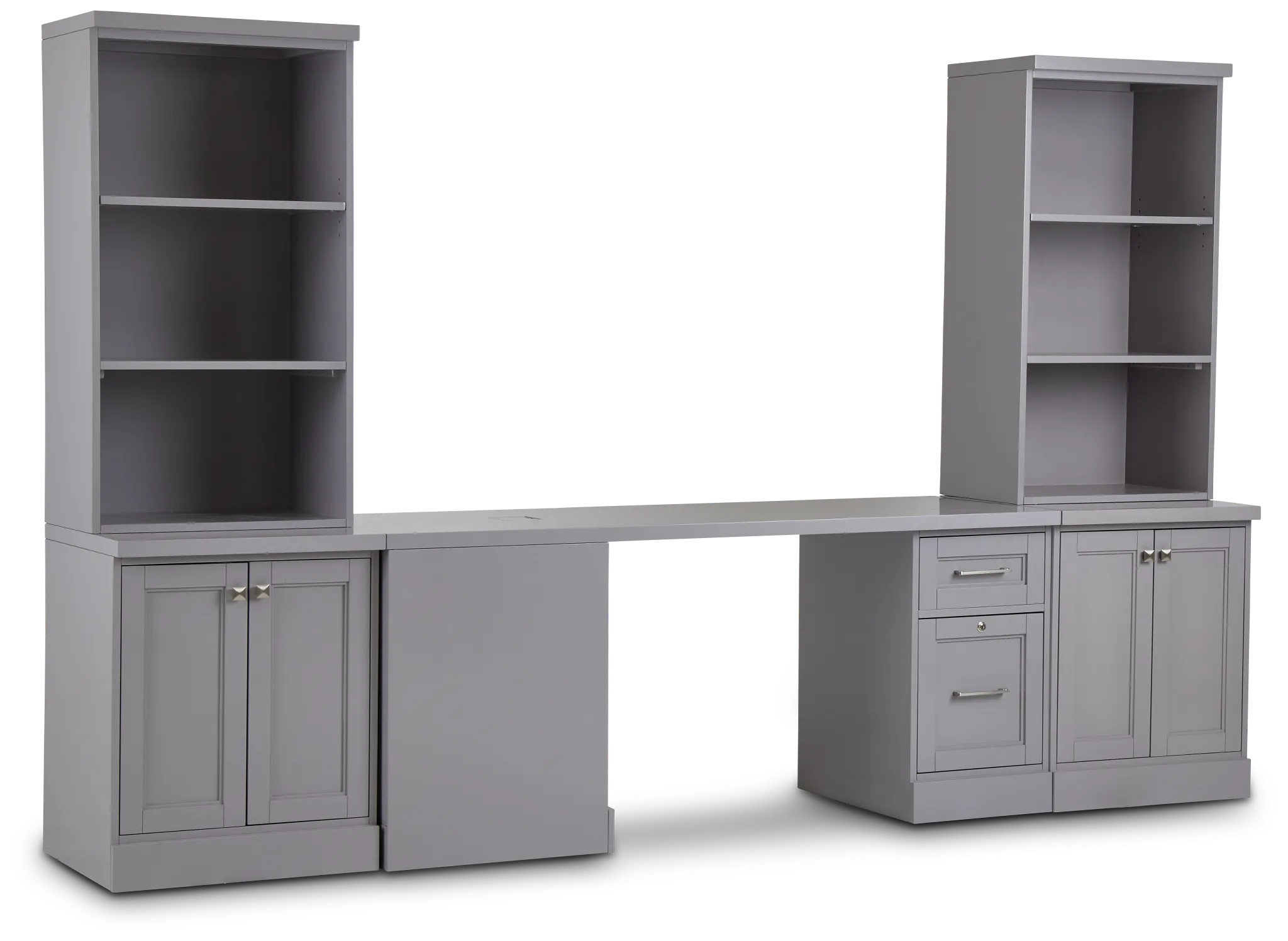 Newport Gray Small Peninsula Door Wall Desk