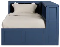 Charleston Dark Blue Corner Bookcase Bed