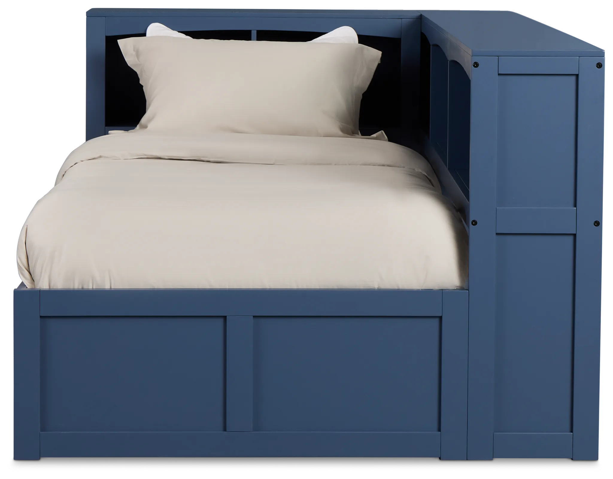 Charleston Dark Blue Corner Bookcase Bed