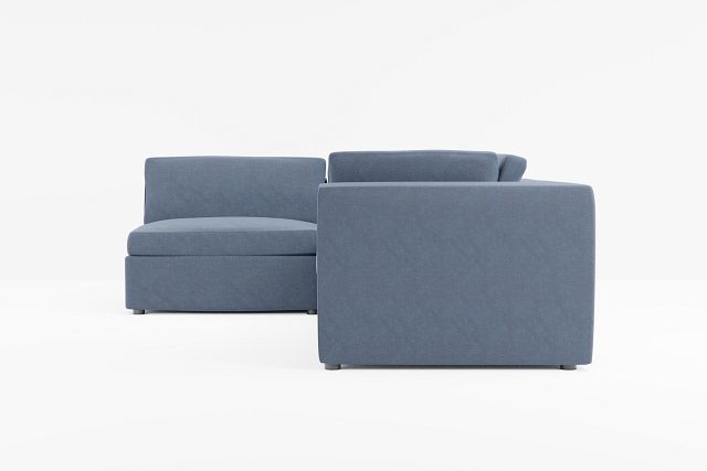 Destin Maguire Blue Fabric 4-piece Modular Sectional