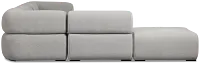 Celeste Light Gray Fabric 5-piece Right Facing Bumper Sectional