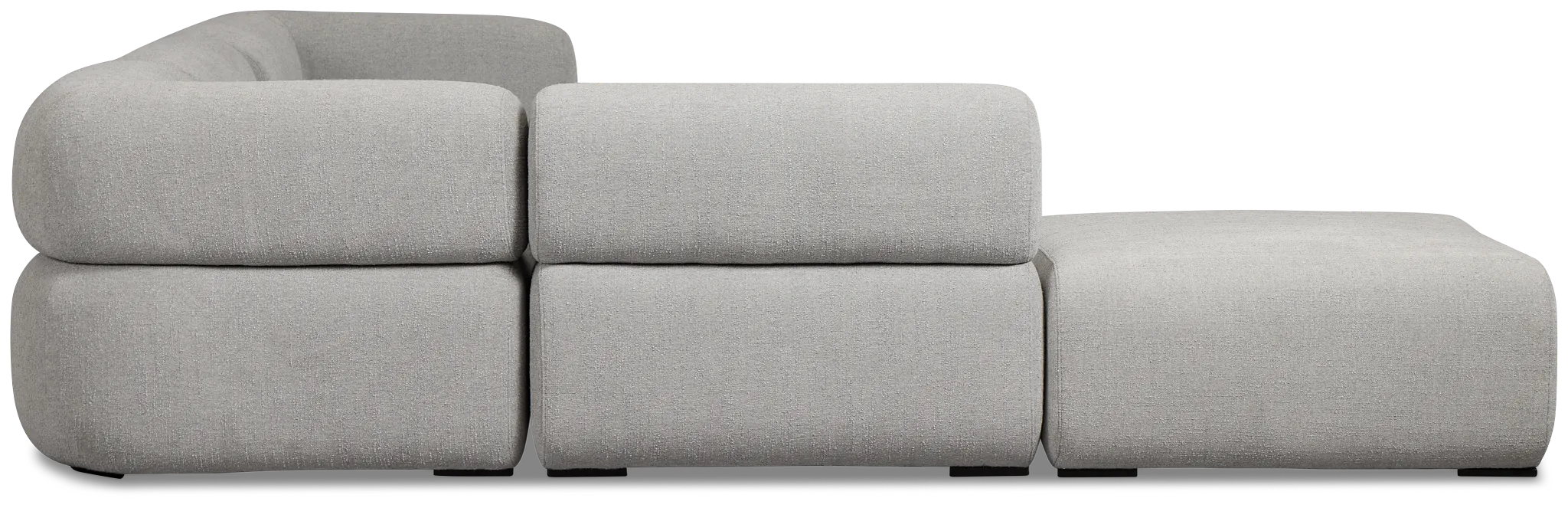 Celeste Light Gray Fabric 5-piece Right Facing Bumper Sectional