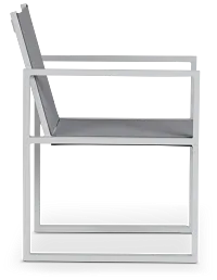 Linear2 White Aluminum Sling Arm Chair