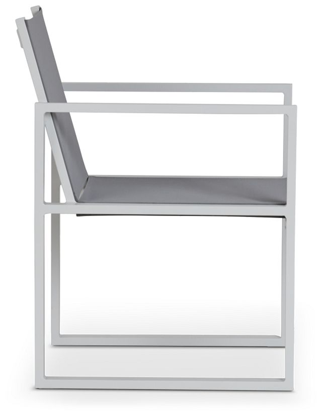 Linear2 White Aluminum Sling Arm Chair
