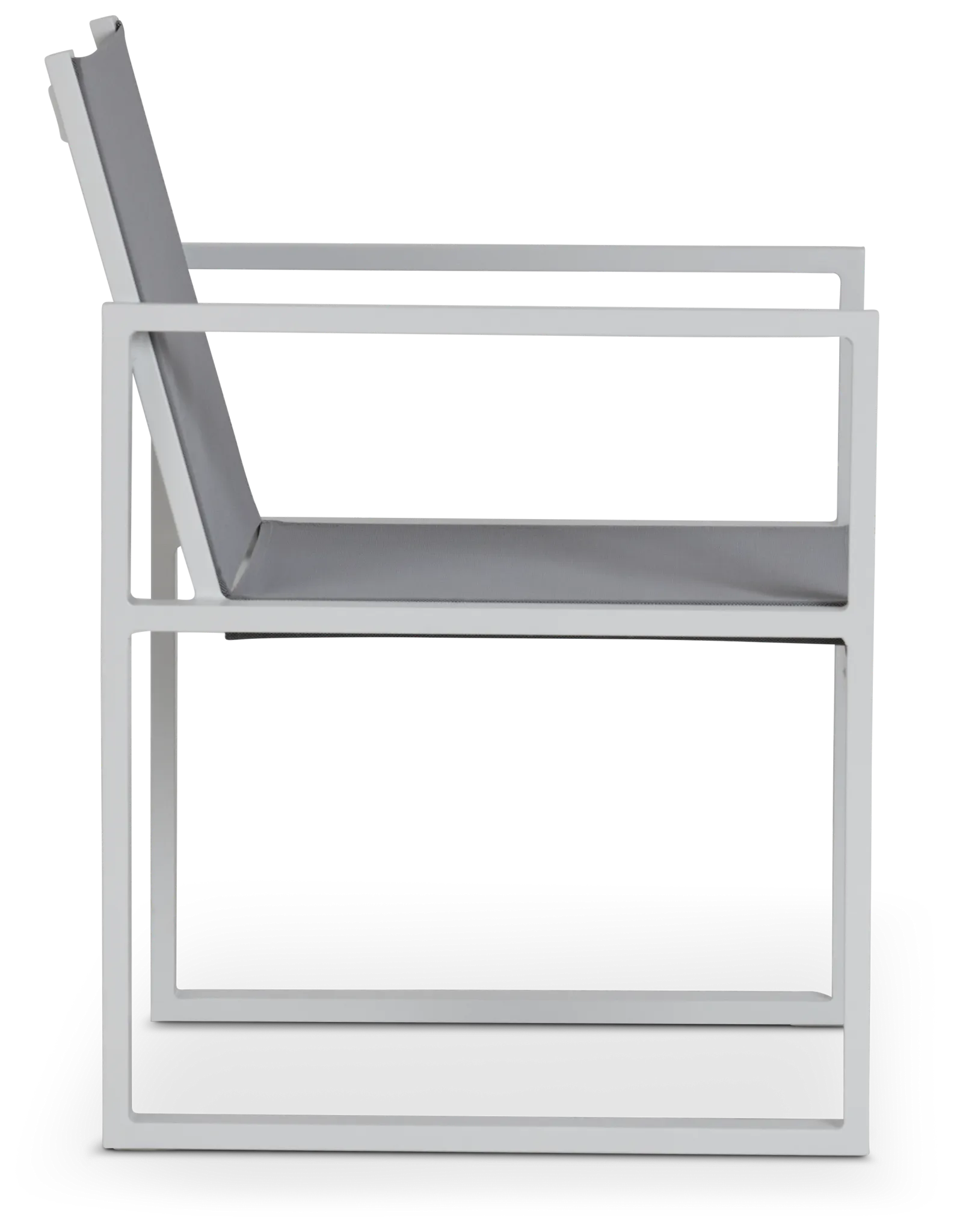 Linear2 White Aluminum Sling Arm Chair