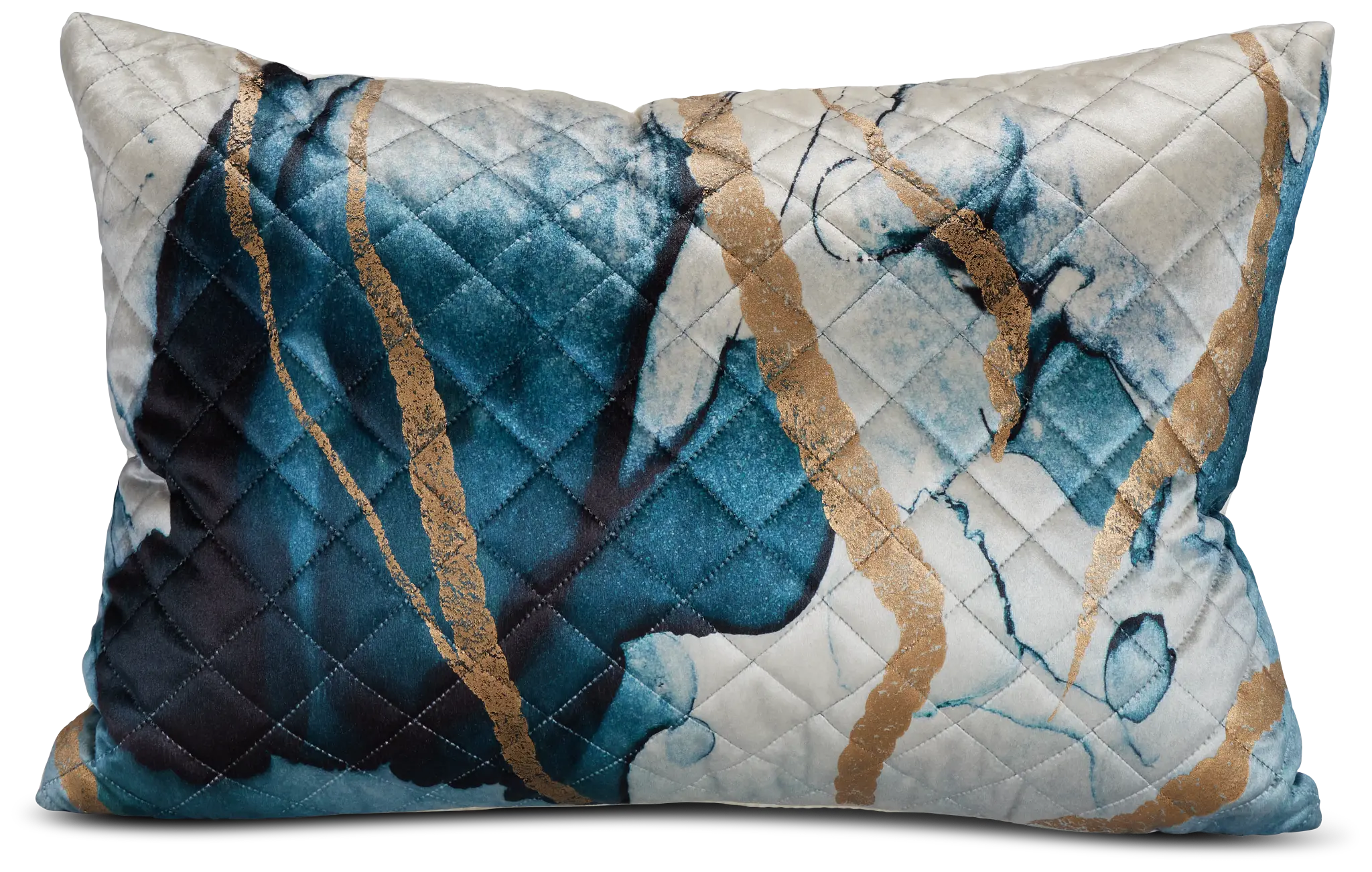 Langston Blue Velvet Lumbar Accent Pillow Langston Blue Velvet Lumbar Accent Pillow