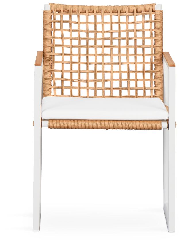 Sunrise White Teak Arm Chair