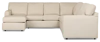Rhodes Beige Fabric Large Left Chaise Sectional