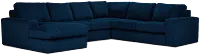 Charlie Dark Blue Fabric Medium Left Chaise Sectional