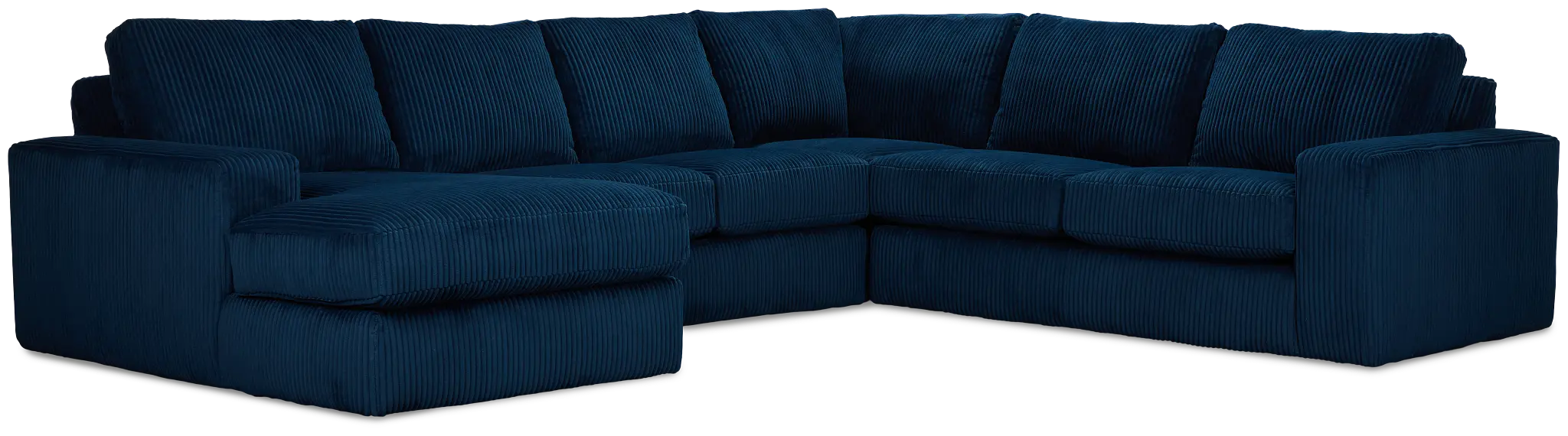 Charlie Dark Blue Fabric Medium Left Chaise Sectional Charlie Dark Blue Fabric Medium Left Chaise Sectional