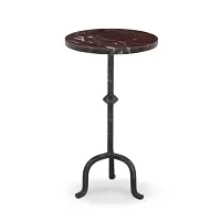 Four Hands Mario Red Marble Round Accent Table