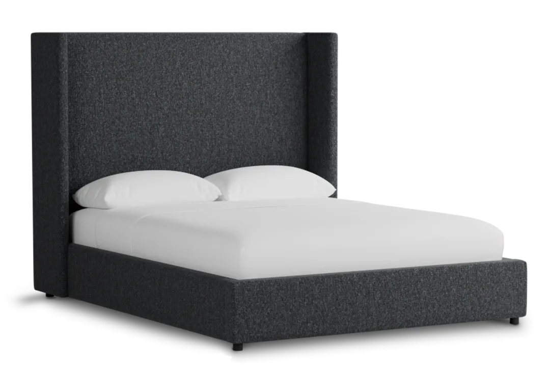 Captiva Delray Dark Gray 60" Upholstered Shelter Bed