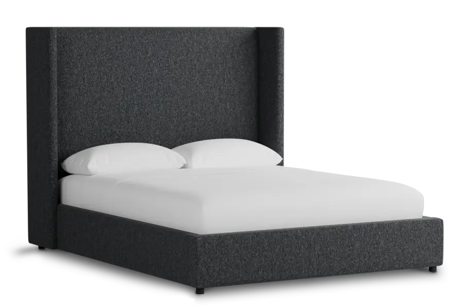Captiva Delray Dark Gray 60" Upholstered Shelter Bed Captiva Delray Dark Gray 60" Upholstered Shelter Bed