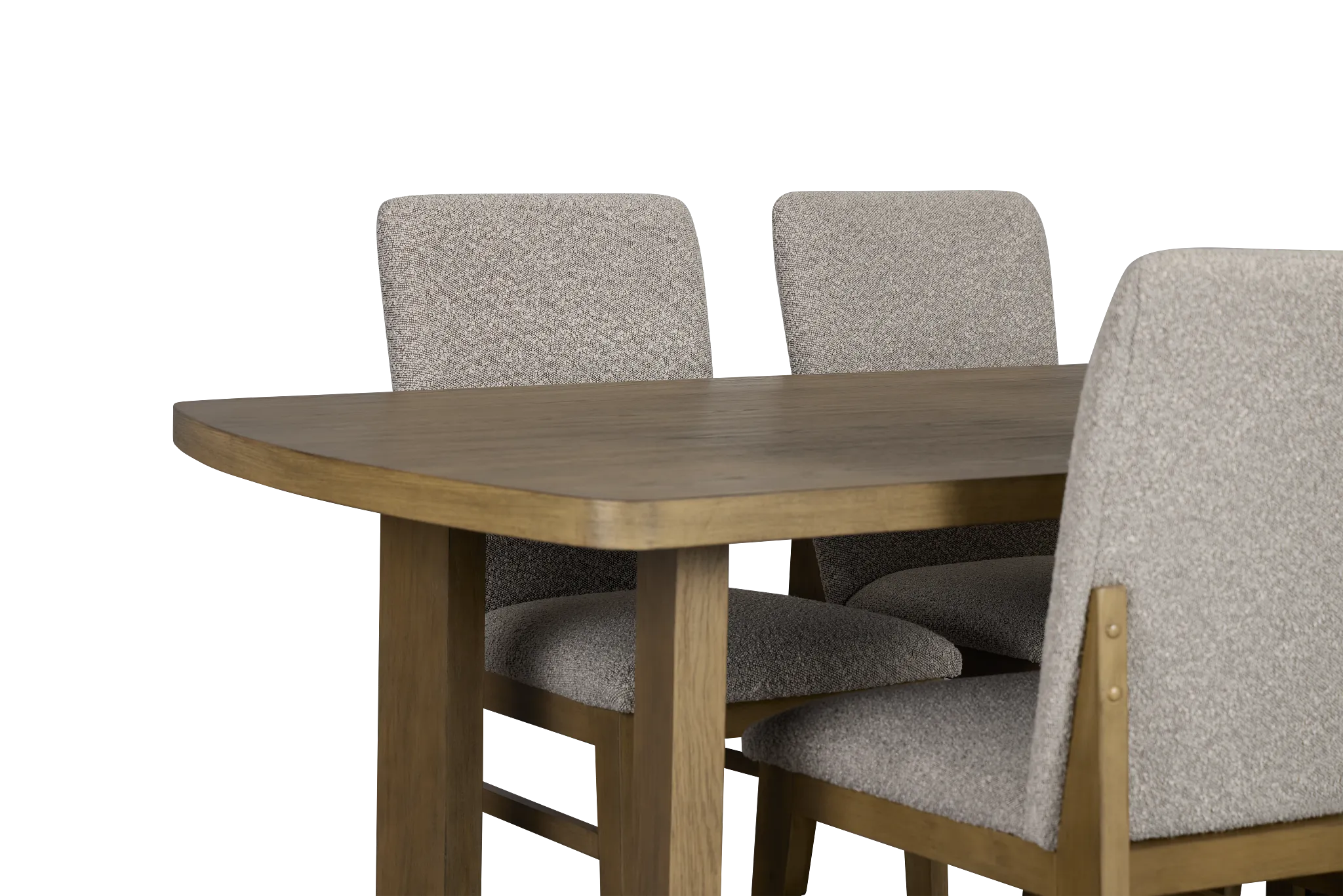 Modesto Light Tone Rectangular Table & 4 Upholstered Chairs