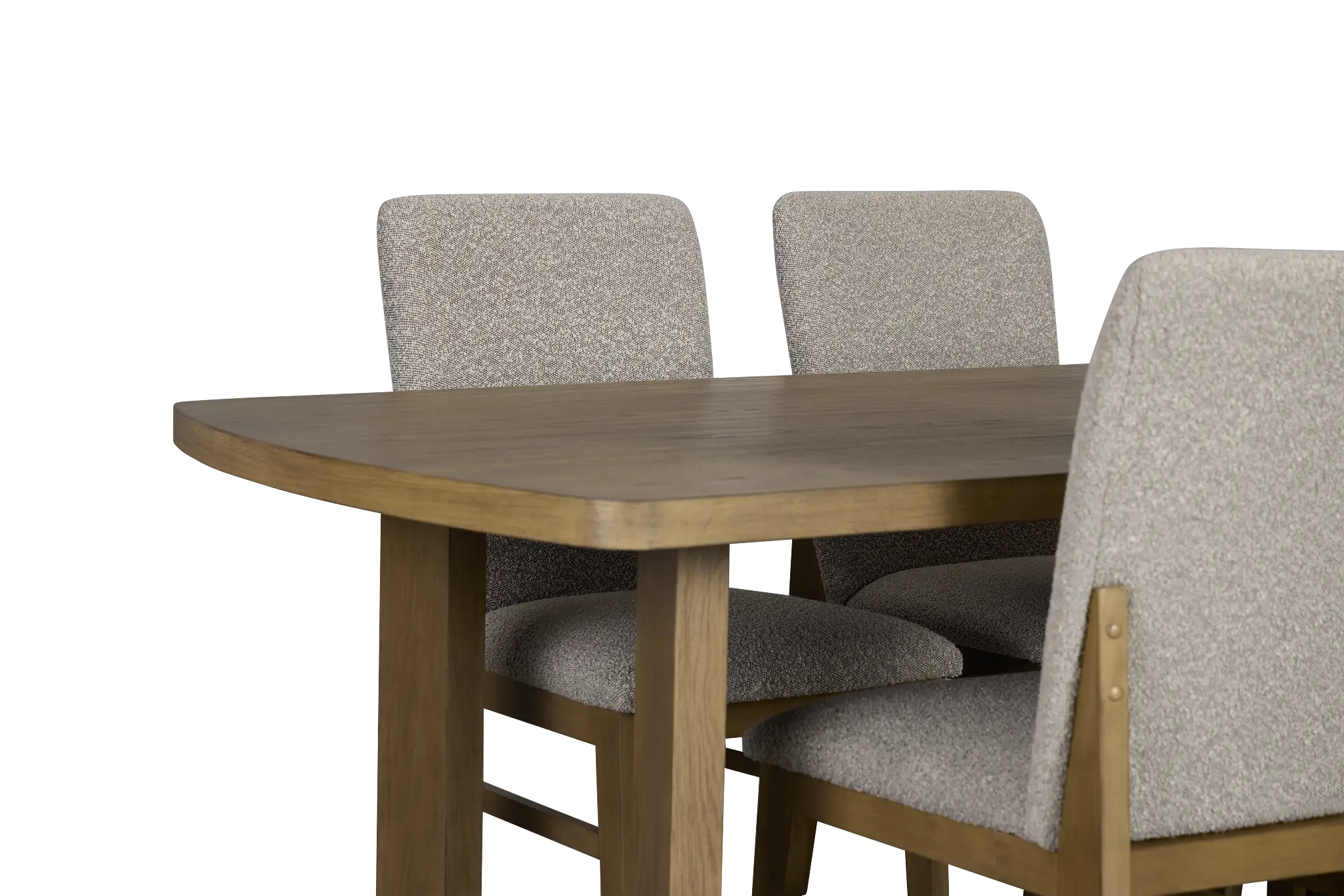 Modesto Light Tone Rectangular Table & 4 Upholstered Chairs Modesto Light Tone Rectangular Table & 4 Upholstered Chairs