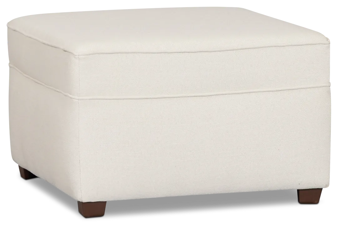Tate Light Beige Fabric Ottoman