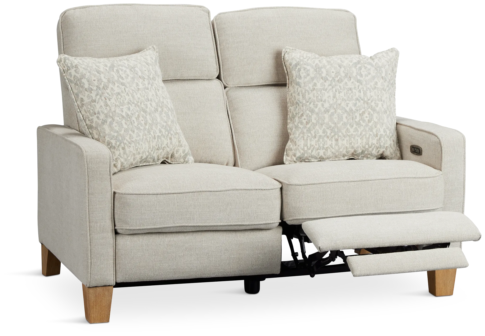Bayside Light Beige Fabric Power Reclining Loveseat